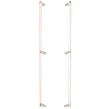 Emtek - Glass Shower Door Back to Back, Select Appliance Pull 24 Inch C-C, Rectangular Stem, Knurled Bar