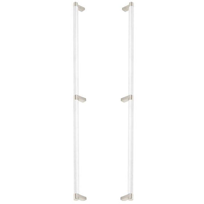Emtek - Glass Shower Door Back to Back, Select Appliance Pull 24 Inch C-C, Rectangular Stem, Knurled Bar