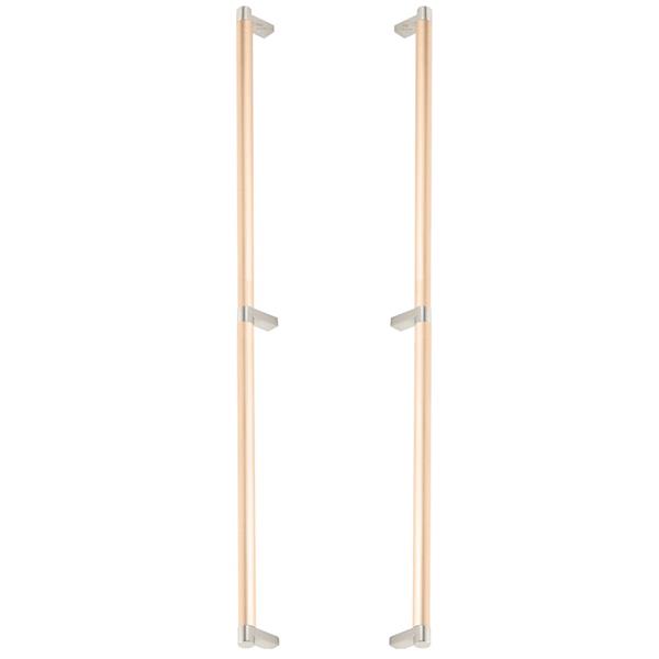 Emtek - Glass Shower Door Back to Back, Select Appliance Pull 24 Inch C-C, Rectangular Stem, Smooth Bar