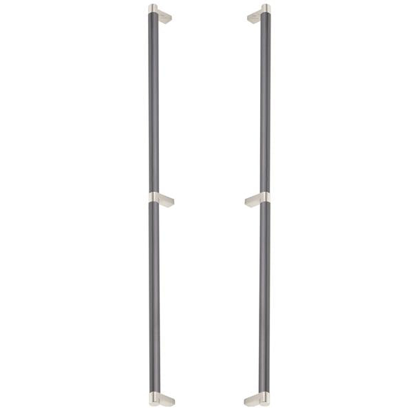Emtek - Glass Shower Door Back to Back, Select Appliance Pull 24 Inch C-C, Rectangular Stem, Smooth Bar