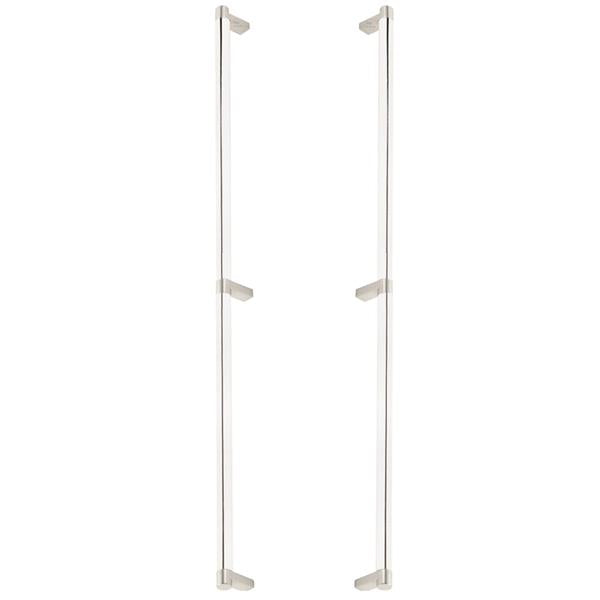 Emtek - Glass Shower Door Back to Back, Select Appliance Pull 24 Inch C-C, Rectangular Stem, Smooth Bar