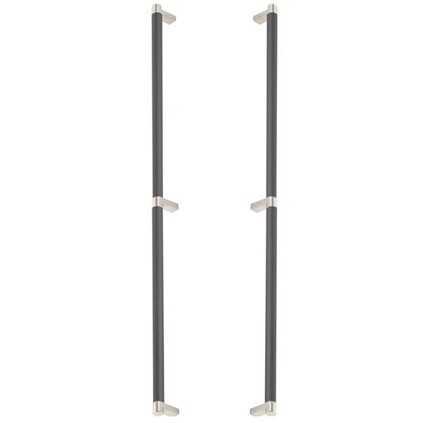 Emtek - Glass Shower Door Back to Back, Select Appliance Pull 24 Inch C-C, Rectangular Stem, Smooth Bar