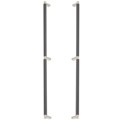 Emtek - Glass Shower Door Back to Back, Select Appliance Pull 24 Inch C-C, Rectangular Stem, Smooth Bar