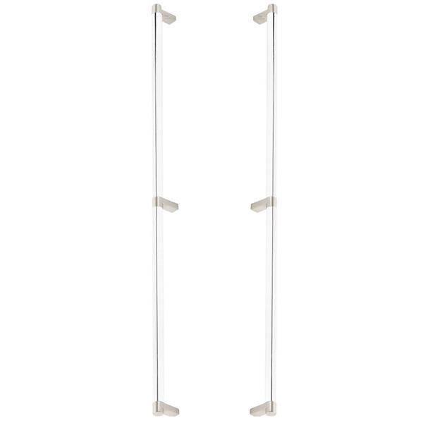 Emtek - Glass Shower Door Back to Back, Select Appliance Pull 24 Inch C-C, Rectangular Stem, Smooth Bar