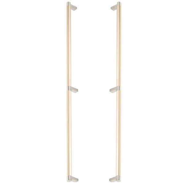 Emtek - Glass Shower Door Back to Back, Select Appliance Pull 24 Inch C-C, Rectangular Stem, Smooth Bar