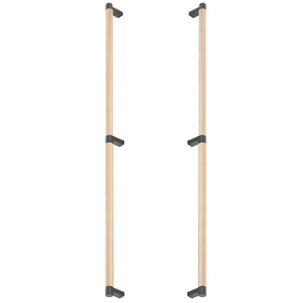 Emtek - Glass Shower Door Back to Back, Select Appliance Pull 24 Inch C-C, Rectangular Stem, Knurled Bar