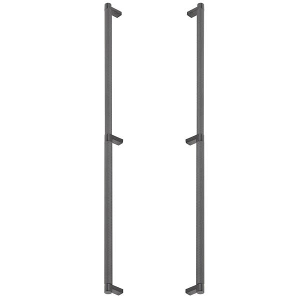 Emtek - Glass Shower Door Back to Back, Select Appliance Pull 24 Inch C-C, Rectangular Stem, Knurled Bar