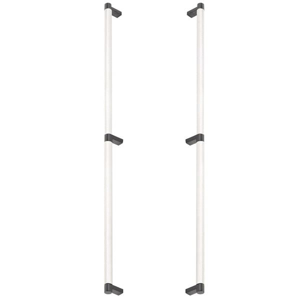 Emtek - Back to Back, Select Appliance Pull 24 Inch C-C, Rectangular Stem, Knurled Bar