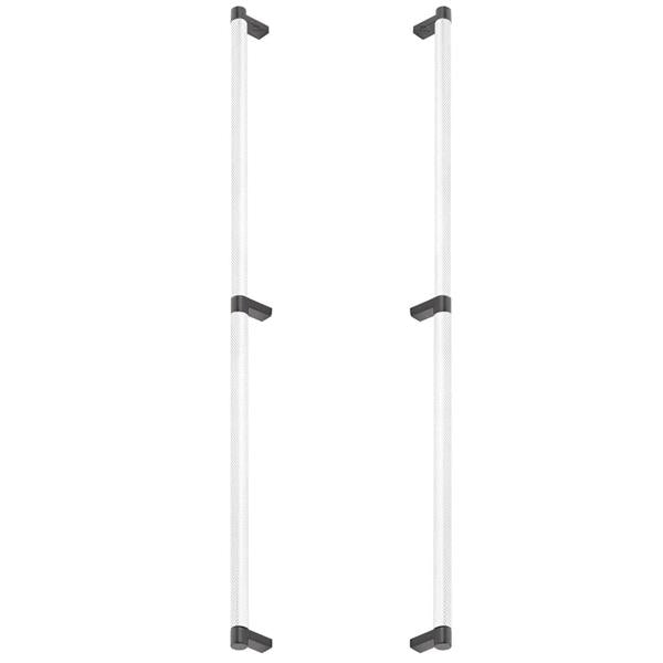 Emtek - Glass Shower Door Back to Back, Select Appliance Pull 24 Inch C-C, Rectangular Stem, Knurled Bar