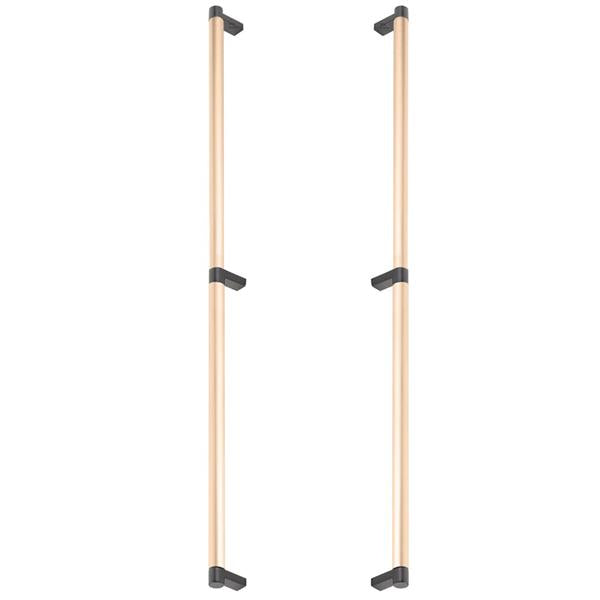 Emtek - Glass Shower Door Back to Back, Select Appliance Pull 24 Inch C-C, Rectangular Stem, Smooth Bar