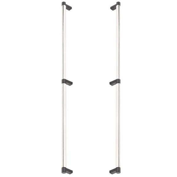 Emtek - Glass Shower Door Back to Back, Select Appliance Pull 24 Inch C-C, Rectangular Stem, Smooth Bar