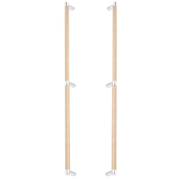 Emtek - Glass Shower Door Back to Back, Select Appliance Pull 24 Inch C-C, Rectangular Stem, Knurled Bar