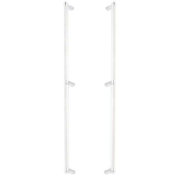 Emtek - Glass Shower Door Back to Back, Select Appliance Pull 24 Inch C-C, Rectangular Stem, Knurled Bar