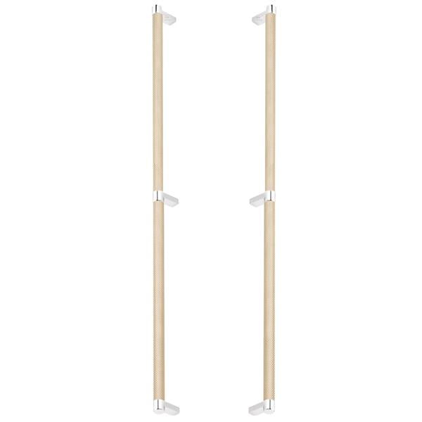 Emtek - Glass Shower Door Back to Back, Select Appliance Pull 24 Inch C-C, Rectangular Stem, Knurled Bar