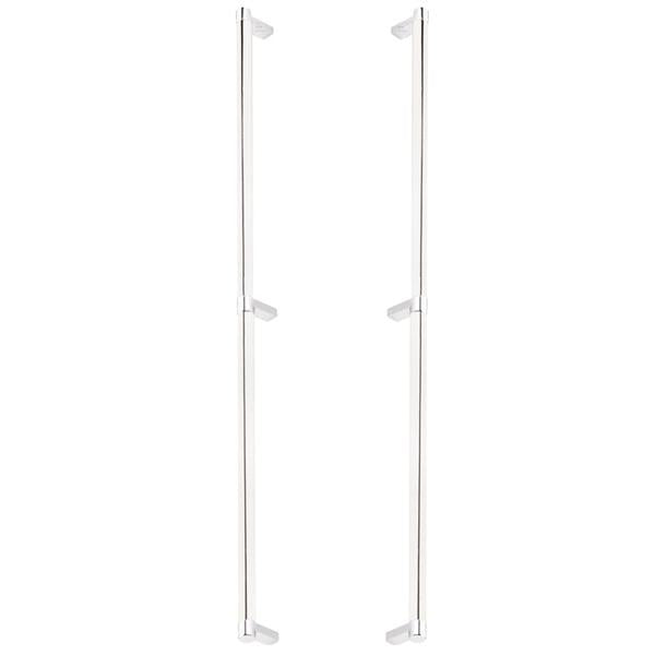 Emtek - Glass Shower Door Back to Back, Select Appliance Pull 24 Inch C-C, Rectangular Stem, Smooth Bar