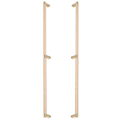 Emtek - Glass Shower Door Back to Back, Select Appliance Pull 24 Inch C-C, Rectangular Stem, Knurled Bar