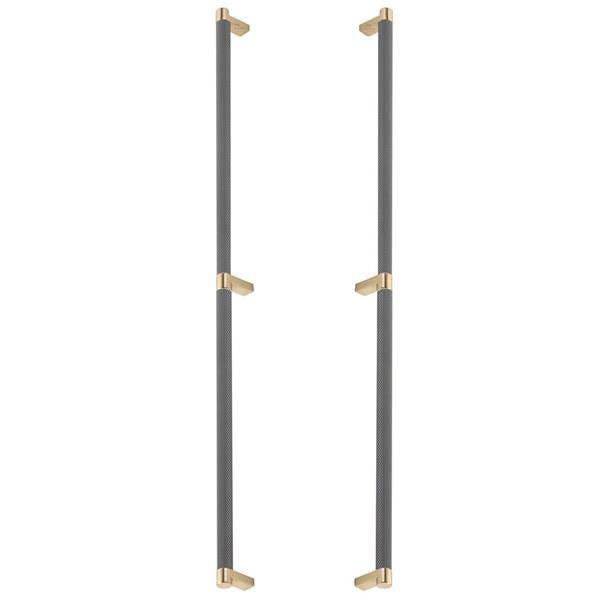 Emtek - Glass Shower Door Back to Back, Select Appliance Pull 24 Inch C-C, Rectangular Stem, Knurled Bar