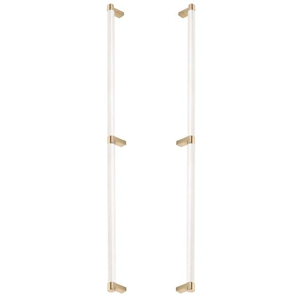 Emtek - Back to Back, Select Appliance Pull 24 Inch C-C, Rectangular Stem, Knurled Bar