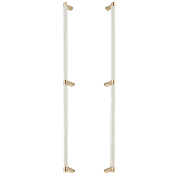 Emtek - Back to Back, Select Appliance Pull 24 Inch C-C, Rectangular Stem, Knurled Bar