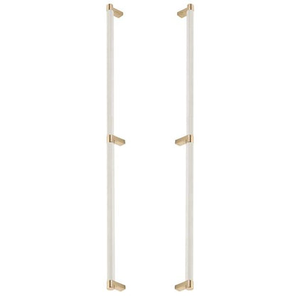 Emtek - Glass Shower Door Back to Back, Select Appliance Pull 24 Inch C-C, Rectangular Stem, Knurled Bar