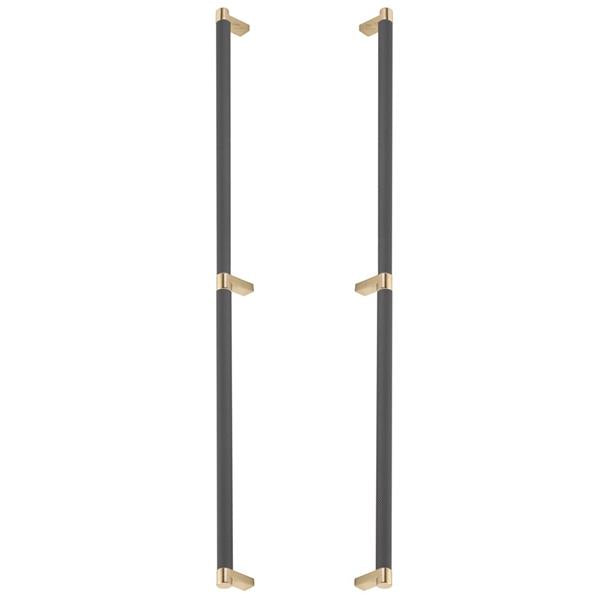 Emtek - Glass Shower Door Back to Back, Select Appliance Pull 24 Inch C-C, Rectangular Stem, Knurled Bar