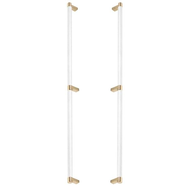 Emtek - Glass Shower Door Back to Back, Select Appliance Pull 24 Inch C-C, Rectangular Stem, Knurled Bar