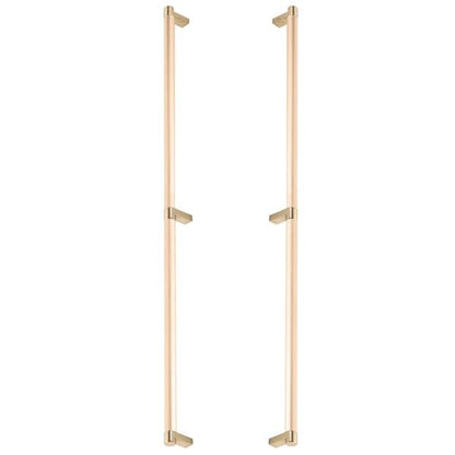 Emtek - Glass Shower Door Back to Back, Select Appliance Pull 24 Inch C-C, Rectangular Stem, Smooth Bar