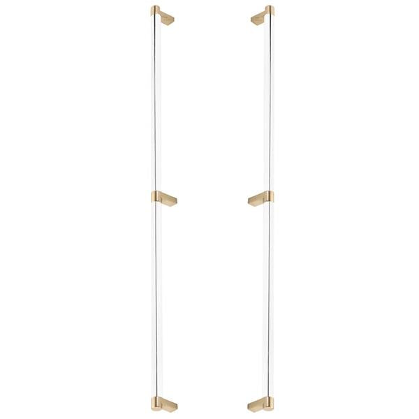 Emtek - Glass Shower Door Back to Back, Select Appliance Pull 24 Inch C-C, Rectangular Stem, Smooth Bar
