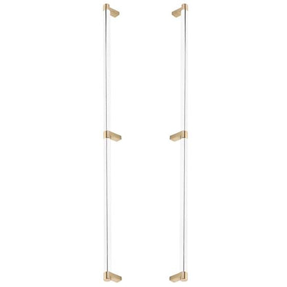 Emtek - Glass Shower Door Back to Back, Select Appliance Pull 24 Inch C-C, Rectangular Stem, Smooth Bar
