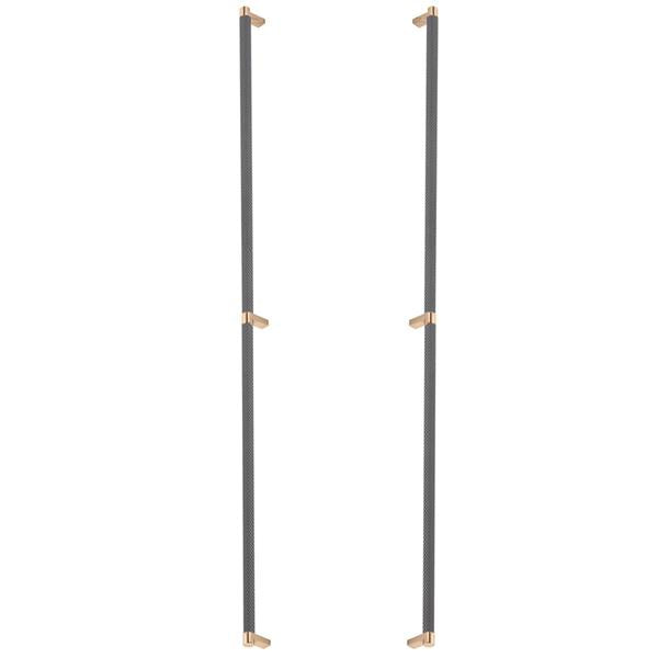 Emtek - Glass Shower Door Back to Back, Select Appliance Pull 36 Inch C-C, Rectangular Stem, Knurled Bar