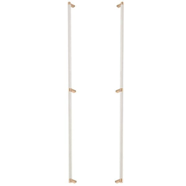 Emtek - Glass Shower Door Back to Back, Select Appliance Pull 36 Inch C-C, Rectangular Stem, Knurled Bar