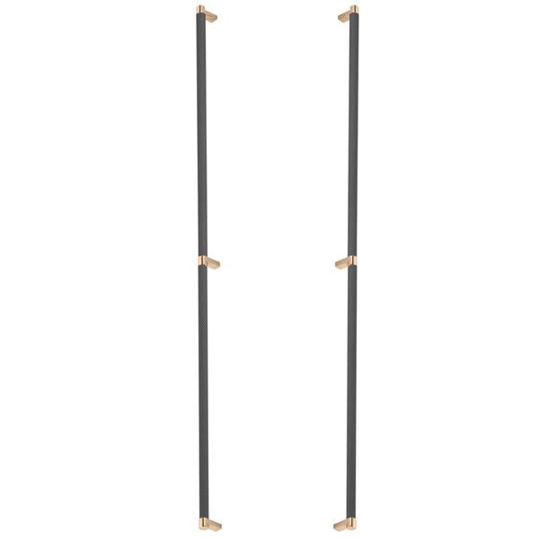 Emtek - Glass Shower Door Back to Back, Select Appliance Pull 36 Inch C-C, Rectangular Stem, Knurled Bar