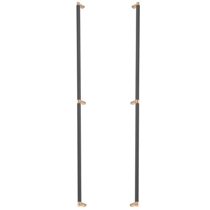 Emtek - Glass Shower Door Back to Back, Select Appliance Pull 36 Inch C-C, Rectangular Stem, Knurled Bar