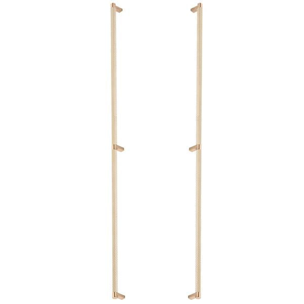 Emtek - Glass Shower Door Back to Back, Select Appliance Pull 36 Inch C-C, Rectangular Stem, Knurled Bar