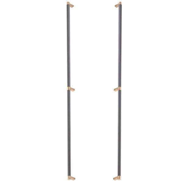 Emtek - Glass Shower Door Back to Back, Select Appliance Pull 36 Inch C-C, Rectangular Stem, Smooth Bar