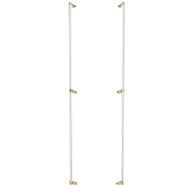Emtek - Glass Shower Door Back to Back, Select Appliance Pull 36 Inch C-C, Rectangular Stem, Smooth Bar