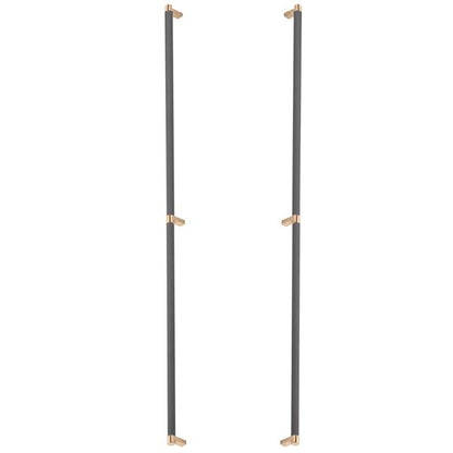 Emtek - Glass Shower Door Back to Back, Select Appliance Pull 36 Inch C-C, Rectangular Stem, Smooth Bar