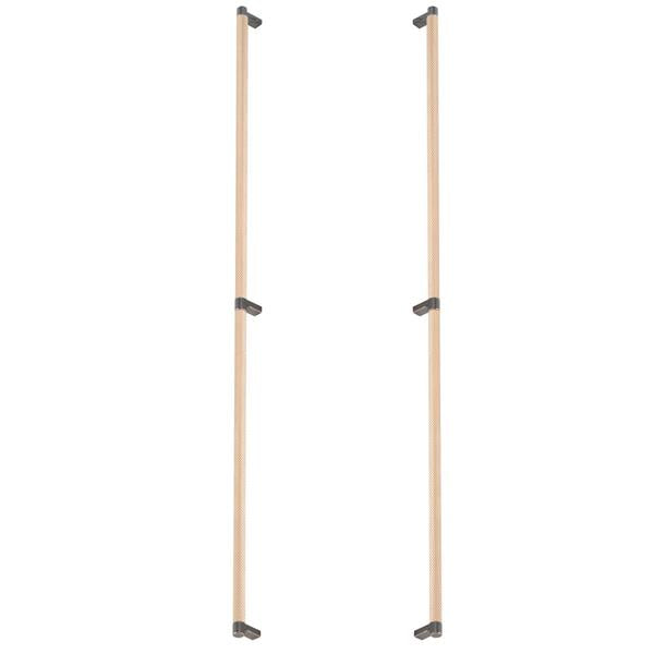 Emtek - Glass Shower Door Back to Back, Select Appliance Pull 36 Inch C-C, Rectangular Stem, Knurled Bar
