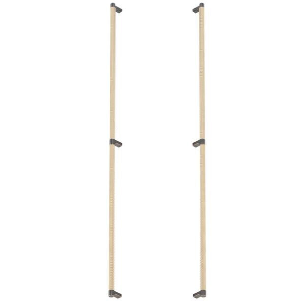 Emtek - Glass Shower Door Back to Back, Select Appliance Pull 36 Inch C-C, Rectangular Stem, Knurled Bar