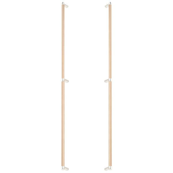 Emtek - Glass Shower Door Back to Back, Select Appliance Pull 36 Inch C-C, Rectangular Stem, Knurled Bar
