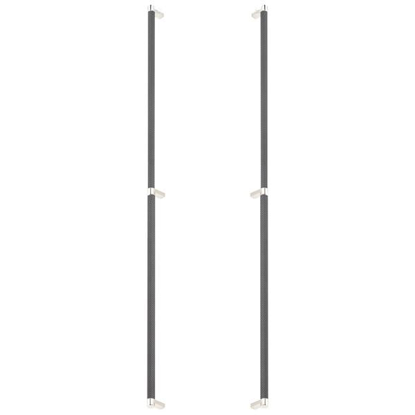 Emtek - Glass Shower Door Back to Back, Select Appliance Pull 36 Inch C-C, Rectangular Stem, Knurled Bar