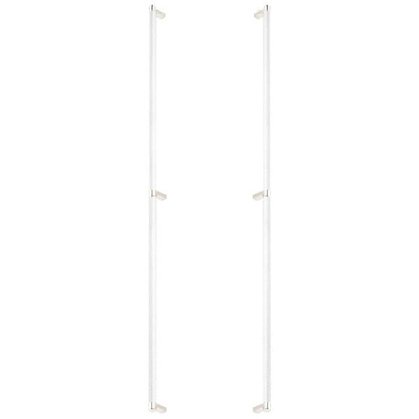 Emtek - Glass Shower Door Back to Back, Select Appliance Pull 36 Inch C-C, Rectangular Stem, Knurled Bar