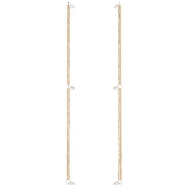 Emtek - Glass Shower Door Back to Back, Select Appliance Pull 36 Inch C-C, Rectangular Stem, Knurled Bar