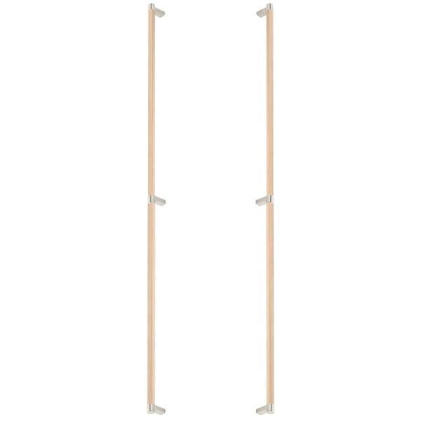 Emtek - Glass Shower Door Back to Back, Select Appliance Pull 36 Inch C-C, Rectangular Stem, Knurled Bar