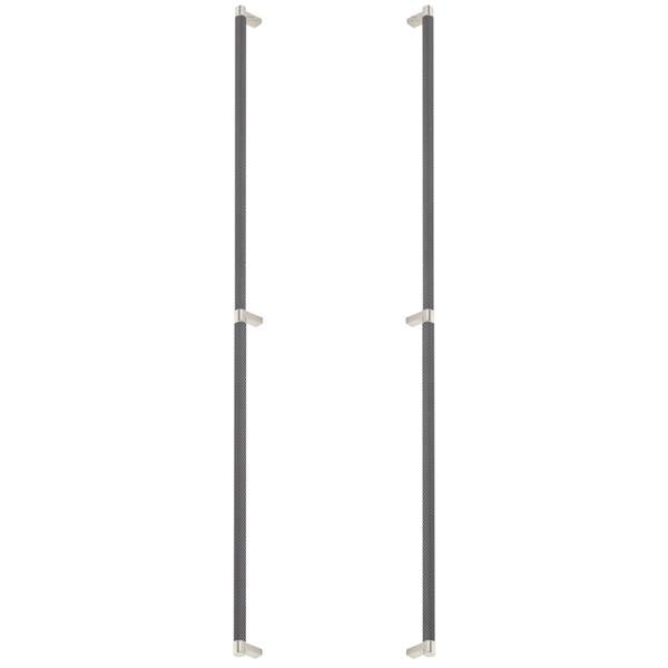 Emtek - Glass Shower Door Back to Back, Select Appliance Pull 36 Inch C-C, Rectangular Stem, Knurled Bar