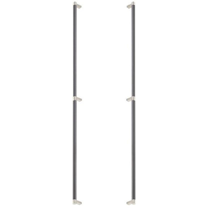 Emtek - Glass Shower Door Back to Back, Select Appliance Pull 36 Inch C-C, Rectangular Stem, Smooth Bar