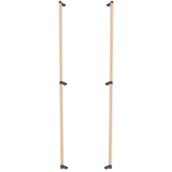 Emtek - Glass Shower Door Back to Back, Select Appliance Pull 36 Inch C-C, Rectangular Stem, Knurled Bar
