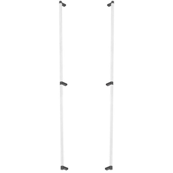 Emtek - Glass Shower Door Back to Back, Select Appliance Pull 36 Inch C-C, Rectangular Stem, Knurled Bar