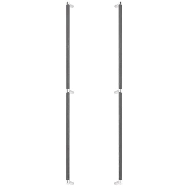 Emtek - Glass Shower Door Back to Back, Select Appliance Pull 36 Inch C-C, Rectangular Stem, Knurled Bar