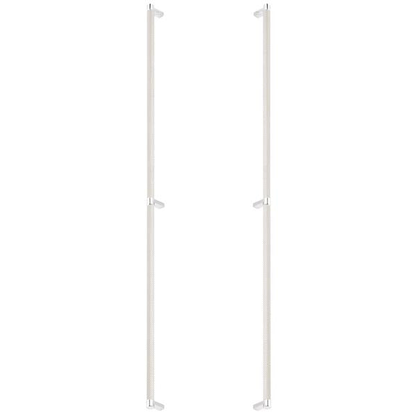 Emtek - Glass Shower Door Back to Back, Select Appliance Pull 36 Inch C-C, Rectangular Stem, Knurled Bar